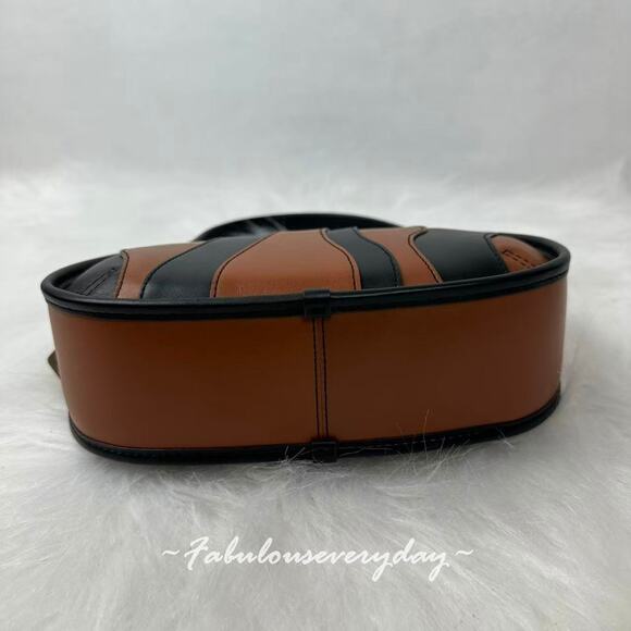 Coach Ergo Bag Wavy Stripe Upcrafted Coachtopia Leather In Brown Black CQ004 - Picture 6 of 8